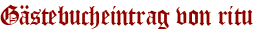 Gästebucheintrag von ritu