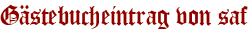 Gästebucheintrag von saf