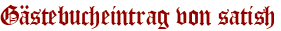 Gästebucheintrag von satish