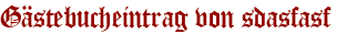 Gästebucheintrag von sdasfasf