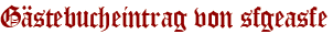 Gästebucheintrag von sfgeasfe