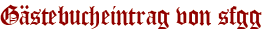 Gästebucheintrag von sfgg