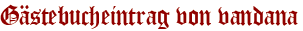 Gästebucheintrag von vandana