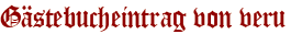 Gästebucheintrag von veru