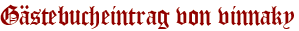 Gästebucheintrag von vinnaky