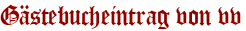 Gästebucheintrag von vv