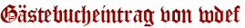 Gästebucheintrag von wdef