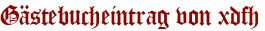 Gästebucheintrag von xdfh