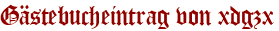 Gästebucheintrag von xdgzx