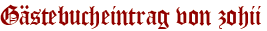 Gästebucheintrag von zohii
