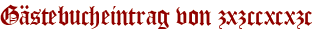 Gästebucheintrag von zxzccxcxzc